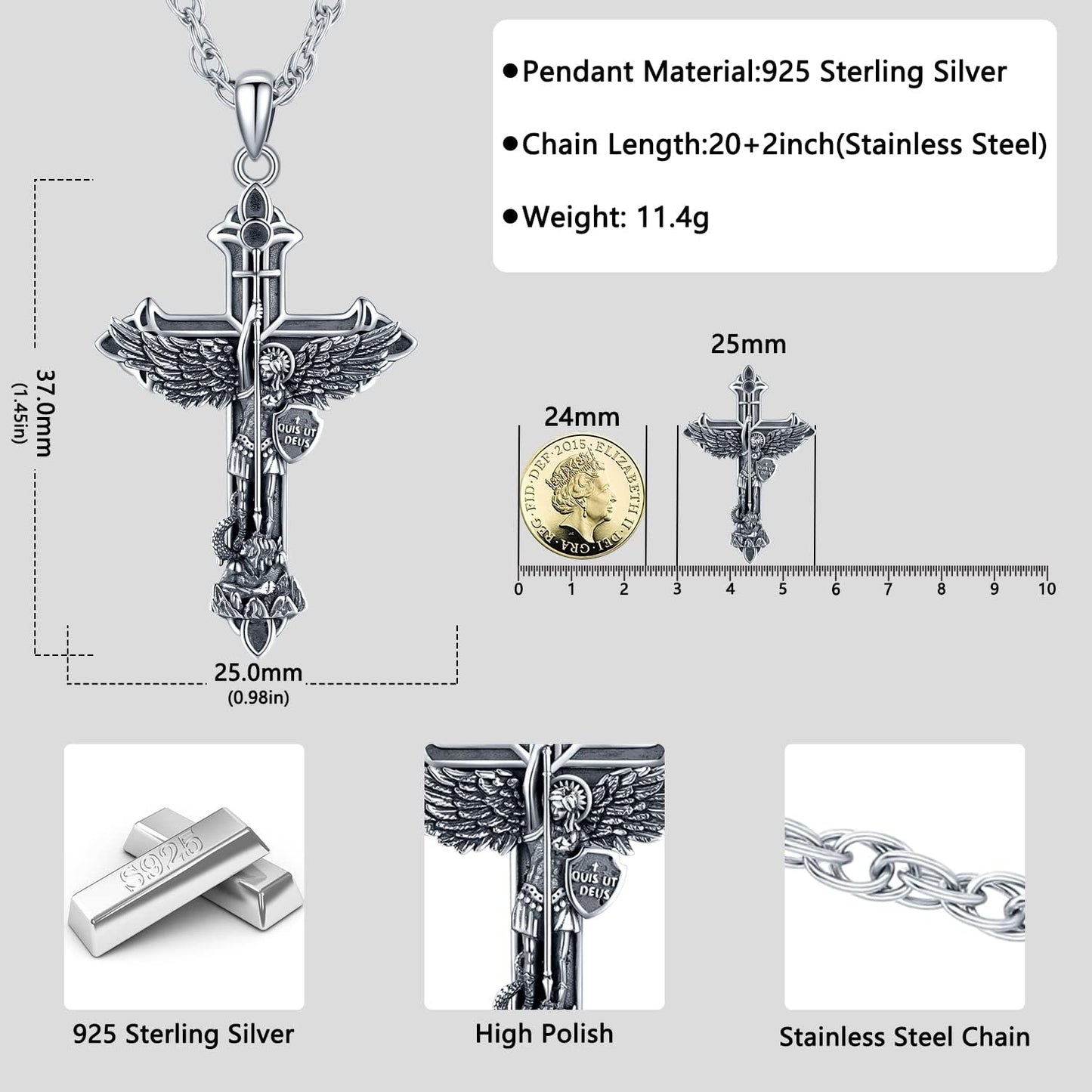 Sterling Silver St Michael Pendants