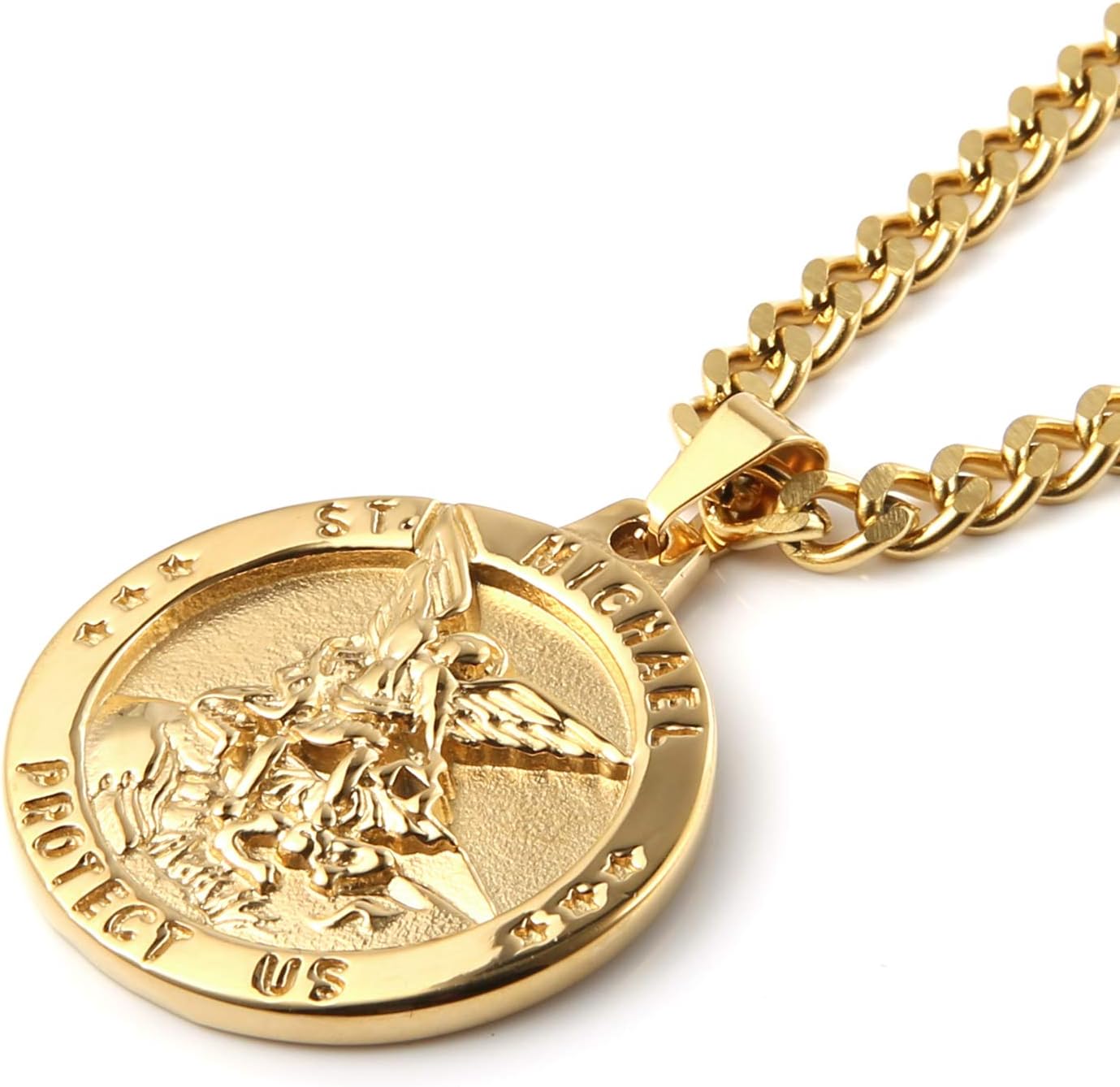 The Archangel Medal Stainless Steel Amulet Pendant Necklace