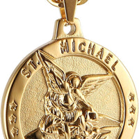 The Archangel Medal Stainless Steel Amulet Pendant Necklace