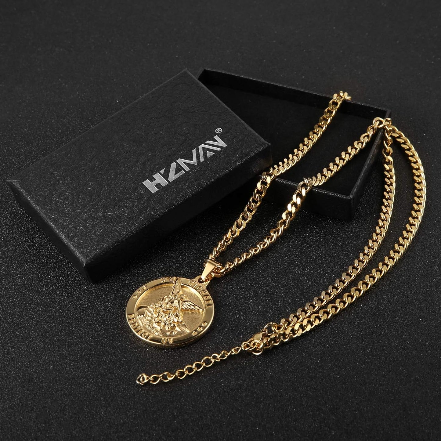 The Archangel Medal Stainless Steel Amulet Pendant Necklace