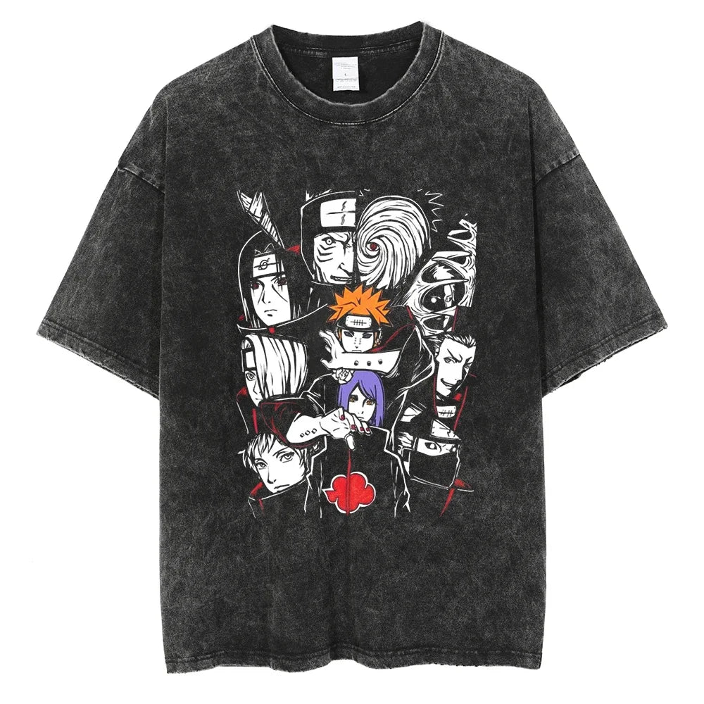 Vintage T-shirt Men Streetwear Harajuku Japanese Anime