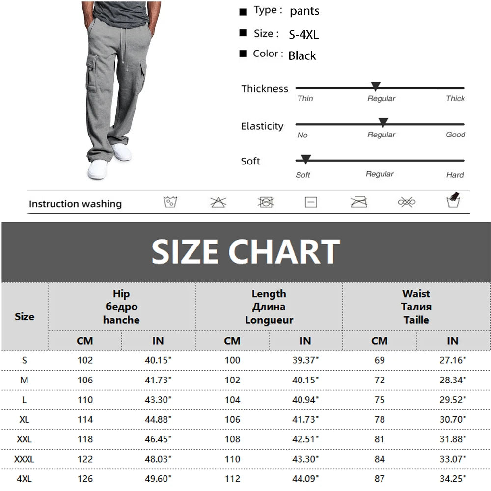 Sweatpants Straight Fit Joggers Streetwear Loose Oversized