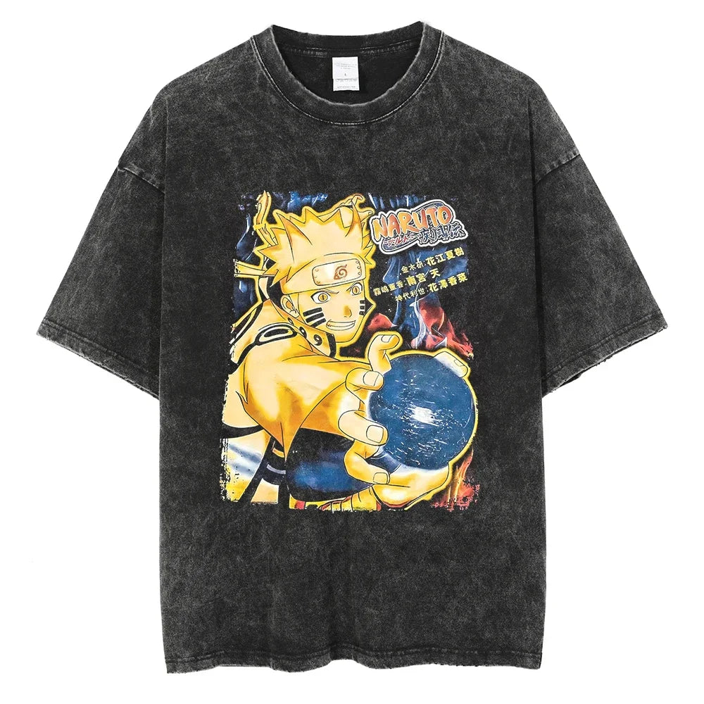 Vintage T-shirt Men Streetwear Harajuku Japanese Anime
