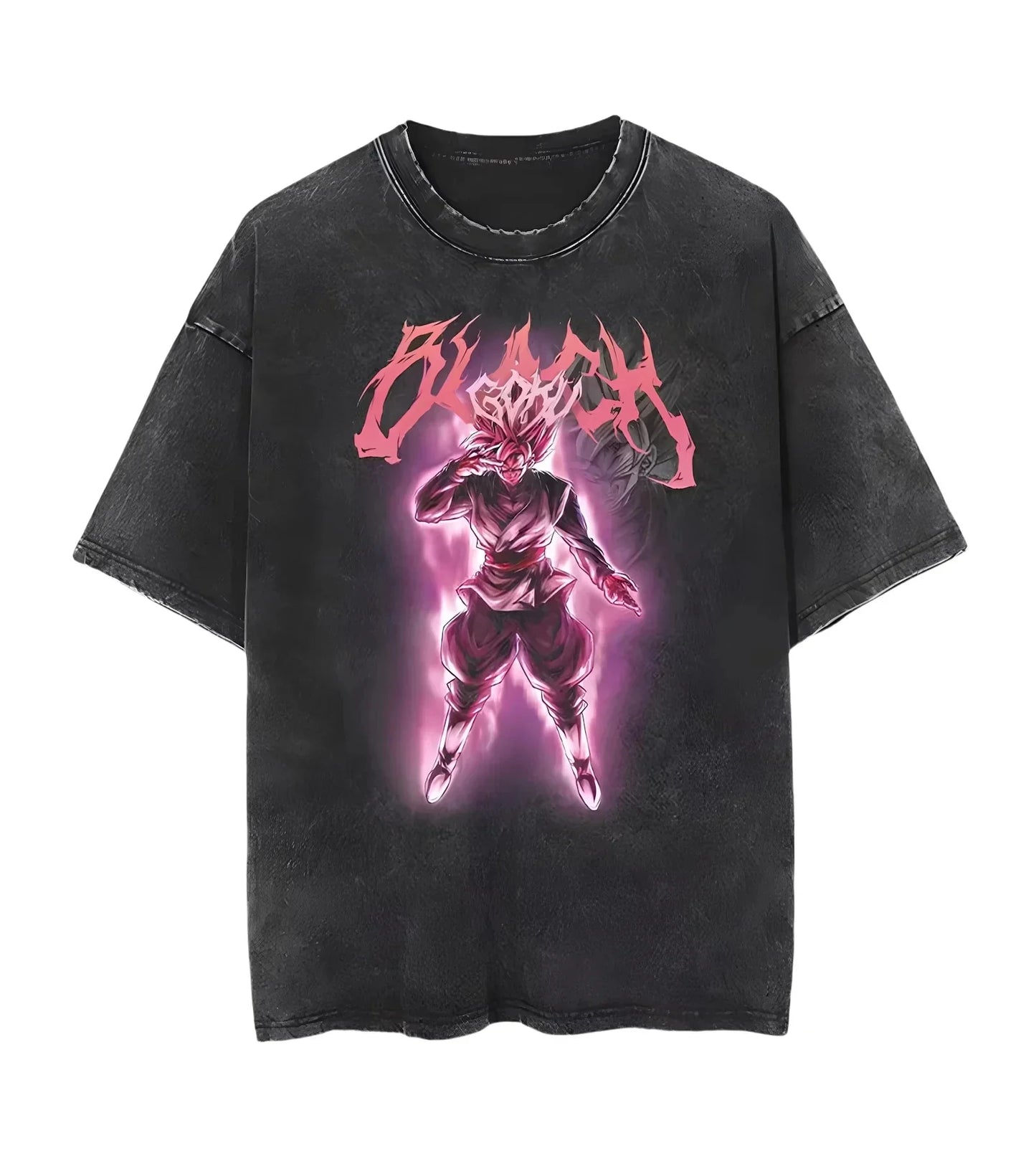Anime Dragon Ball Z Vegeta Vintage Wash T-Shirt Short Sleeve Loose