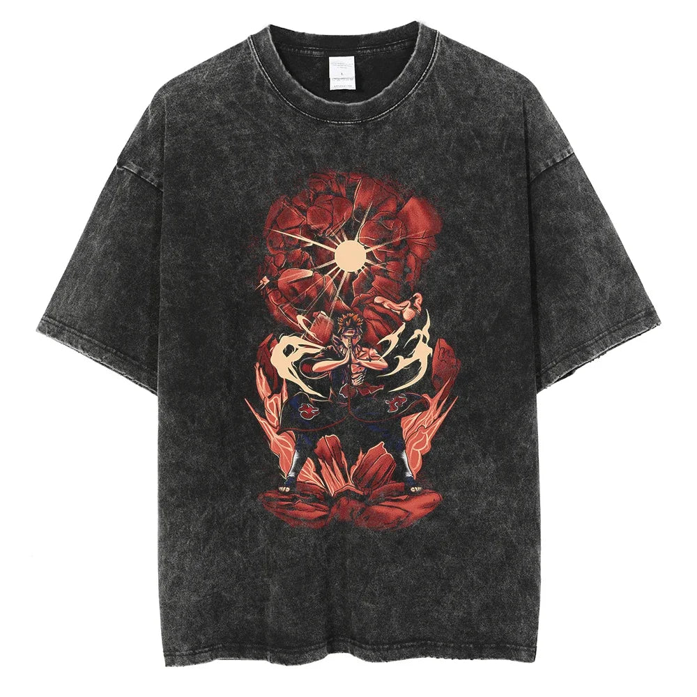Vintage T-shirt Men Streetwear Harajuku Japanese Anime