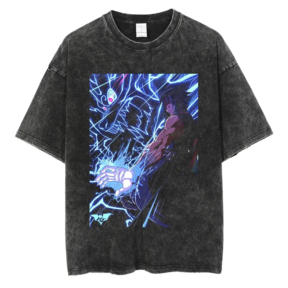 Vintage T-shirt Men Streetwear Harajuku Japanese Anime