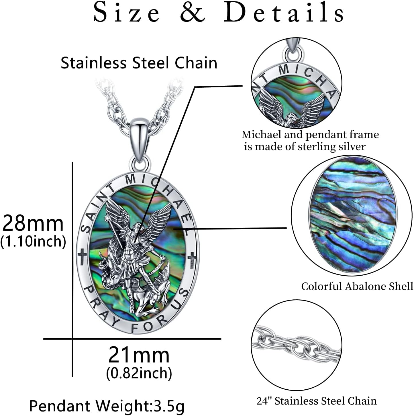 925 Sterling Silver St Michael