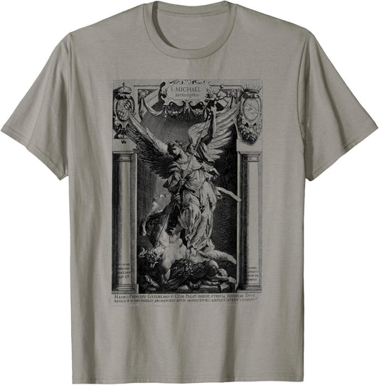 Saint Michael the Archangel Defeating Satan Christian T-Shirt