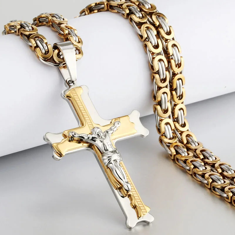Cross Pendant Necklace™ Gold Silver Color