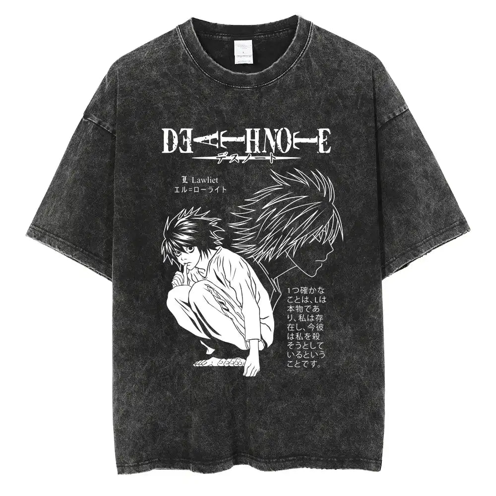 Death Note Anime Graphic Printing T Shirt Oversize Cotton Fashion Streetwear Unisex