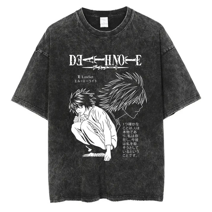 Death Note Anime Graphic Printing T Shirt Oversize Cotton Fashion Streetwear Unisex