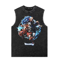 Dragon Ball Anime Sleeveless Shirt Y2k  Vintage Washed Oversized