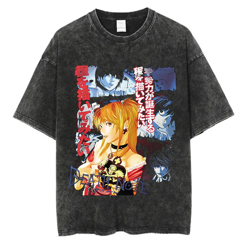 Death Note Anime Graphic Printing T Shirt Oversize Cotton Fashion Streetwear Unisex