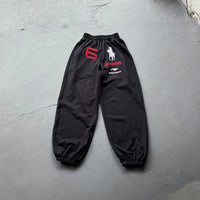Embroidery Angel War Horse Digit 6 Label Sweatpants